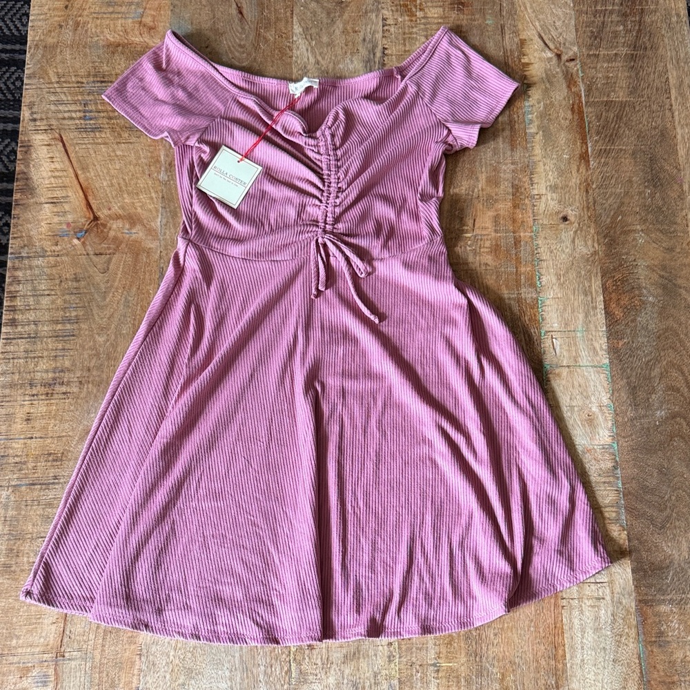 Rolla Coster Mauve Off-Shoulder Kids Dress
